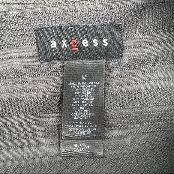 Medium Axcess Men’s Grey Short Sleeve Button Down Shirt Retro Rockabilly - Picture 7 of 8